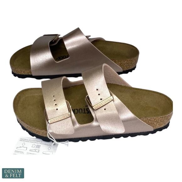 Birkenstock Arizona Birko-Flor Metallic Copper Sandals Women’s 6 Men’s 4 EU 37 - Picture 11 of 16